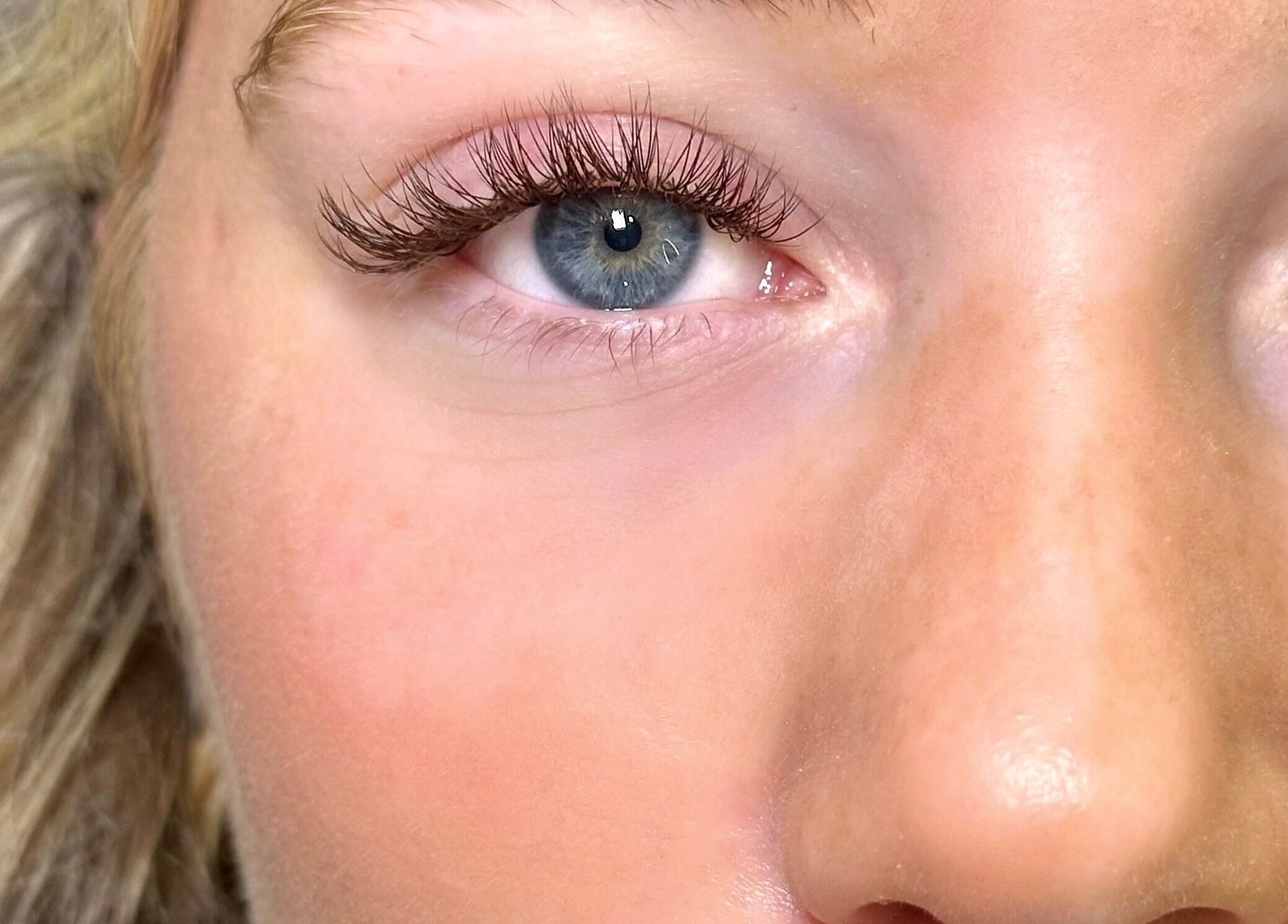 Close-up of expertly styled eyelashes at LashFit Artists - Eyelash & Brow Professionals, Cape Town, Western Cape, ZA.