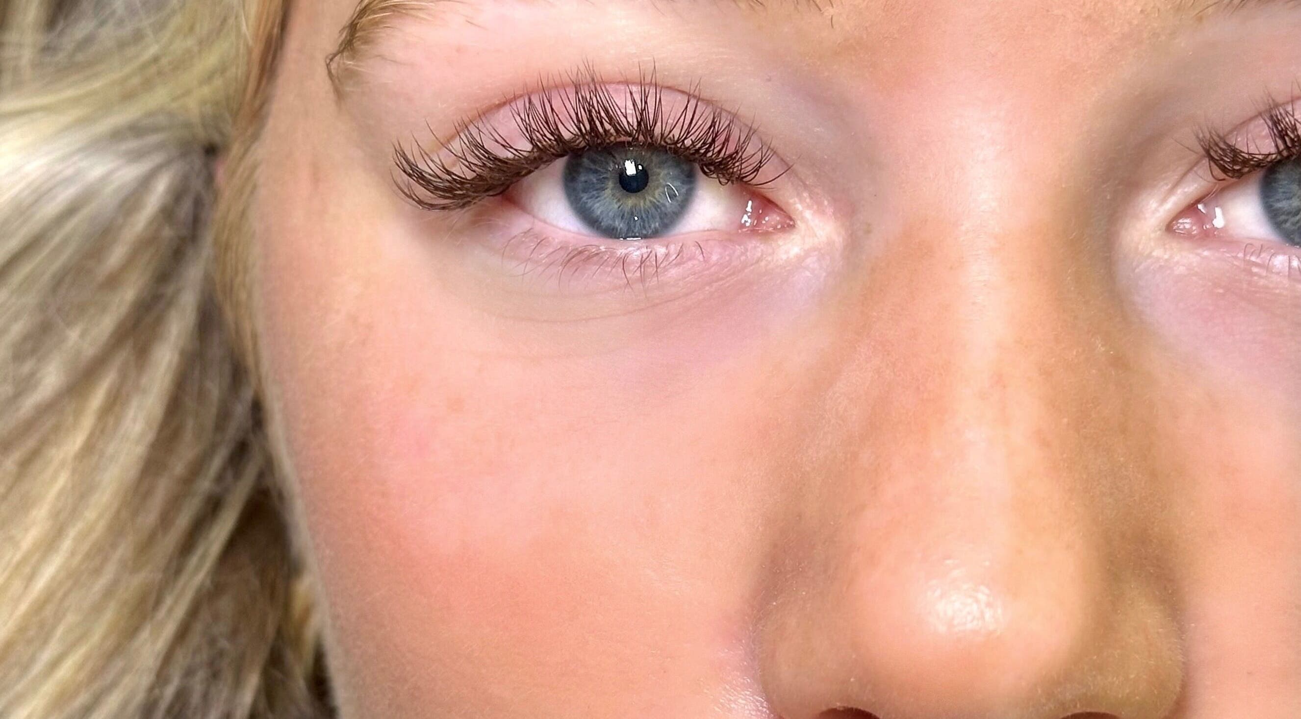 Close-up of expertly styled eyelashes at LashFit Artists - Eyelash & Brow Professionals, Cape Town, Western Cape, ZA.