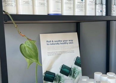 Peppers Hair and Beauty, Scone, New South Wales features a soothing skincare display with natural products.