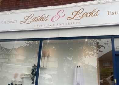 Bronzed Beauty salon facade in Bournemouth, England, GB with luxury hair and beauty signage.