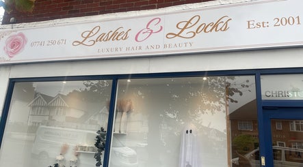 Bronzed Beauty salon facade in Bournemouth, England, GB with luxury hair and beauty signage.