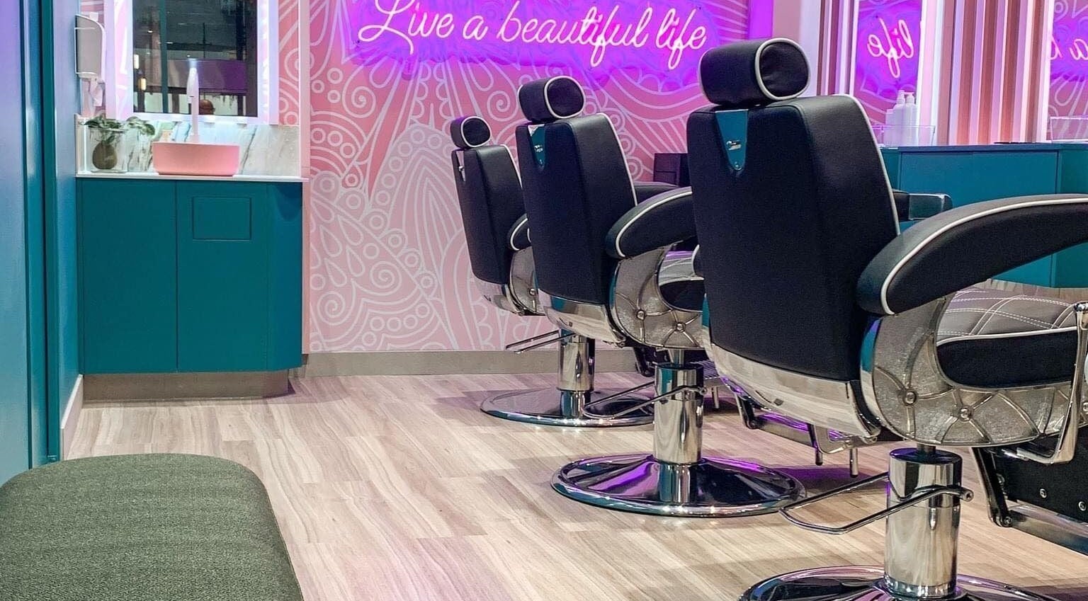 Modern salon chairs at Highbrow Beauty Collectives Blacktown in Blacktown, New South Wales, AU.