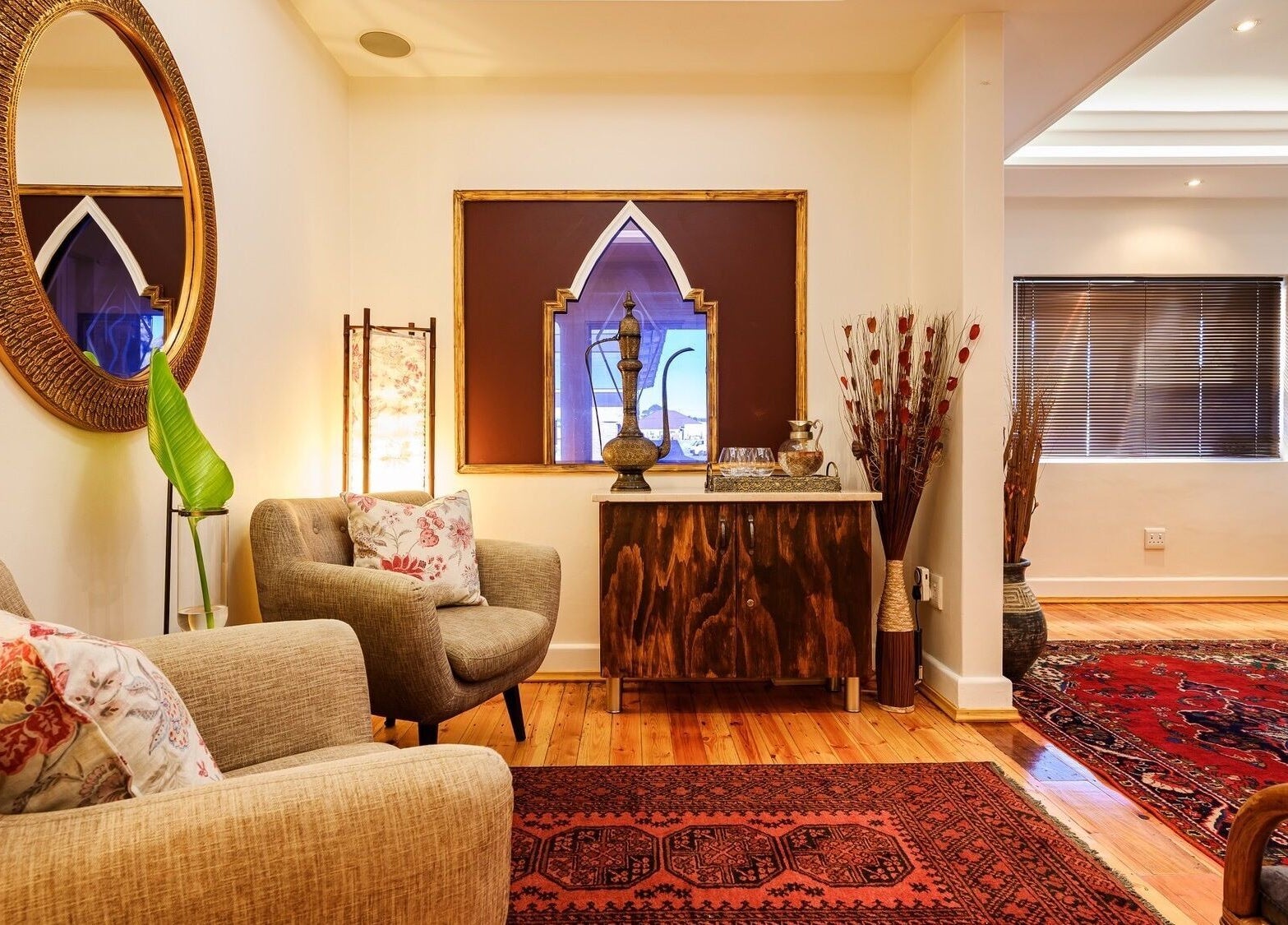 Comfortable seating area at Total Concept Salon & Spa in Gqeberha, Eastern Cape, ZA, featuring stylish decor.