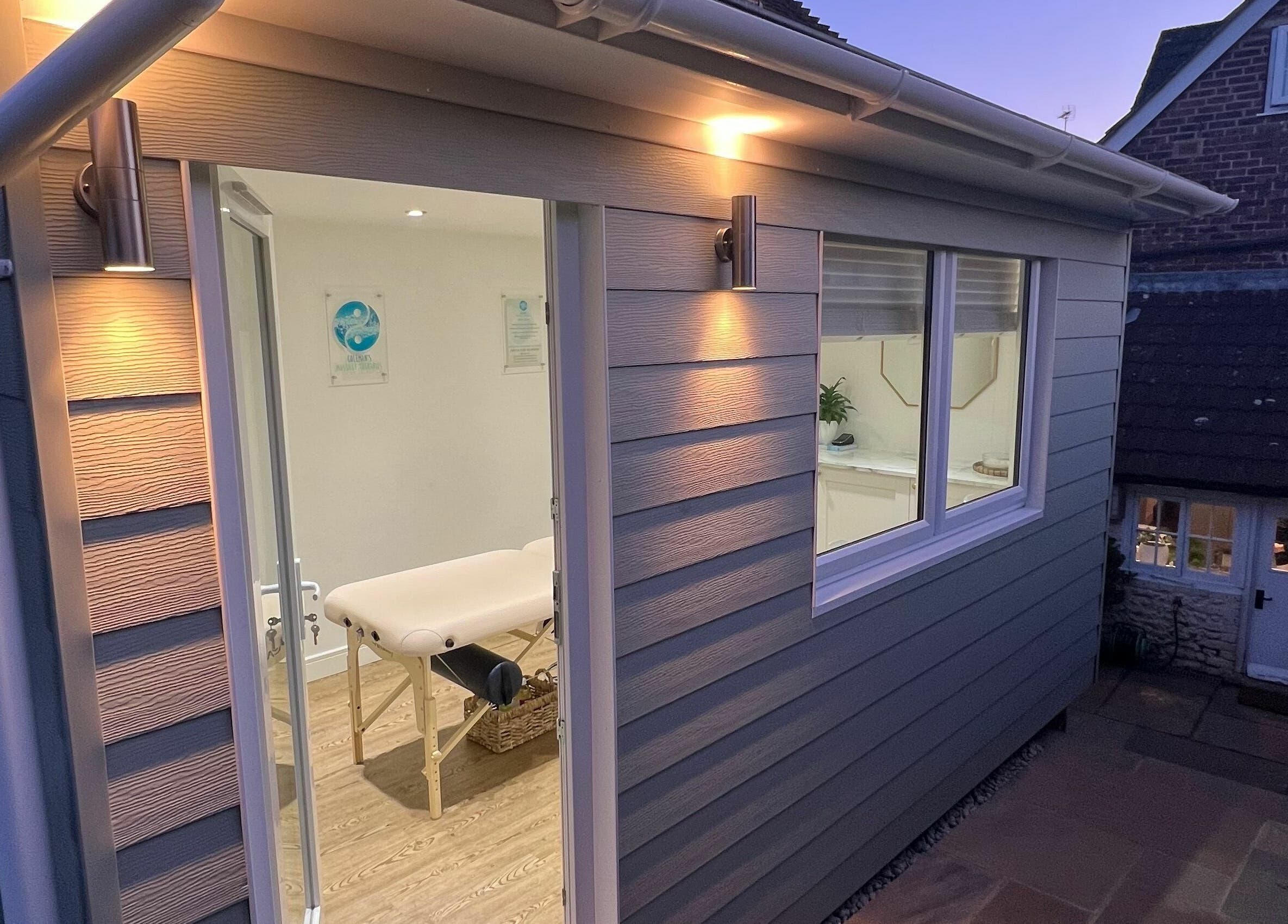 Exterior view of Coleman's Massage Therapies in Portsmouth, England, GB, showcasing a tranquil massage room.