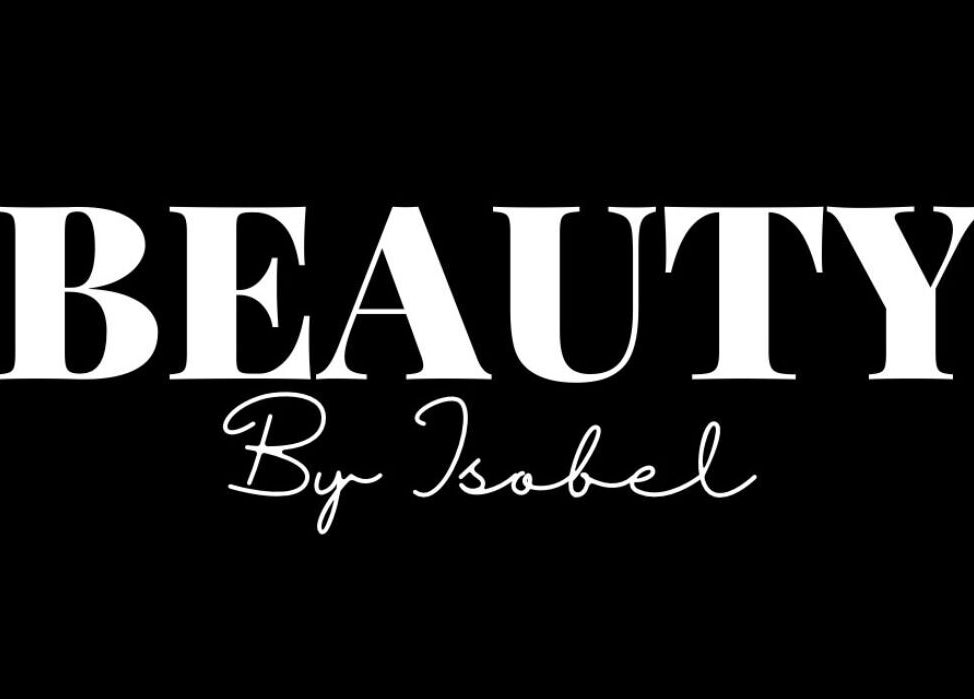 Beauty By Isobel - Mynytho branding logo with text on black background, Pwllheli, Wales, GB.