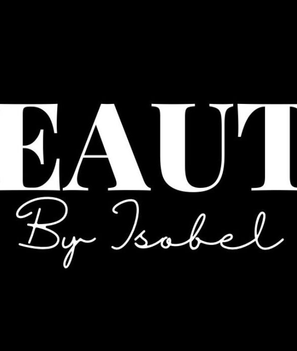 Beauty By Isobel - Mynytho branding logo with text on black background, Pwllheli, Wales, GB.