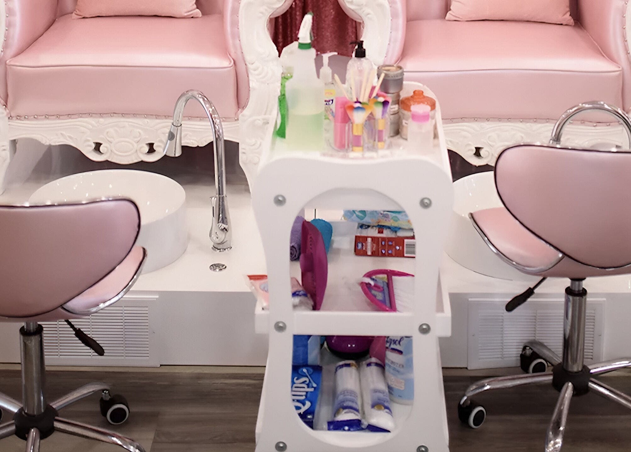 Elegant spa chairs at Sugar and Spice Kids Spa and Party, Hamilton, Ontario, CA, perfect for pampering sessions.