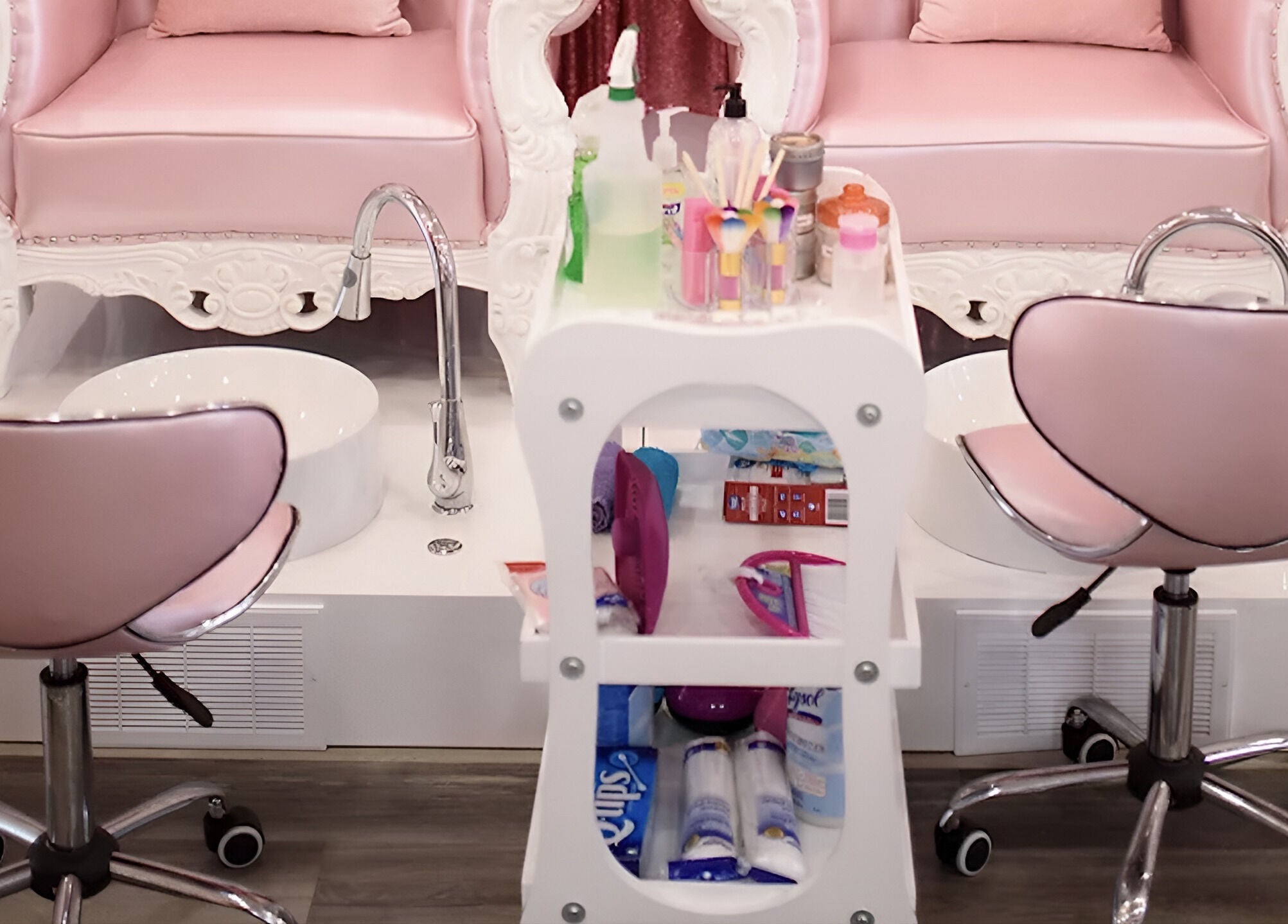 Elegant spa chairs at Sugar and Spice Kids Spa and Party, Hamilton, Ontario, CA, perfect for pampering sessions.