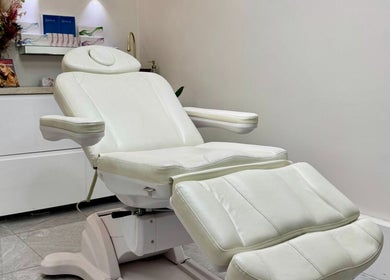 Luxurious treatment chair at Trends Aesthetic Beauty Salon, London, England, GB, enhancing relaxation.