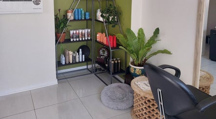 Trendy hair product display at Hair By Amanda in Sandton, Gauteng, ZA, showcasing salon professionalism.