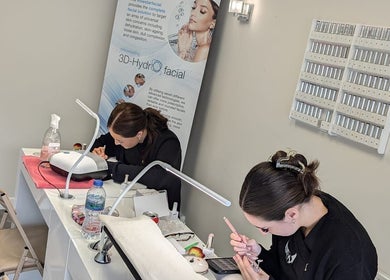 Technicians at Salon Angels Beauty & Aesthetics in Caerphilly, Wales, GB provide expert nail services.