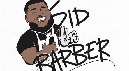 Sid the Barber logo with cheerful character in Oshawa, Ontario, CA.