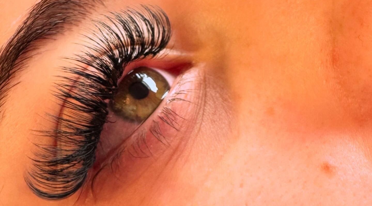 Close-up of lush eyelashes at Cherry Blossom Beauty in Thornaby, England, GB.