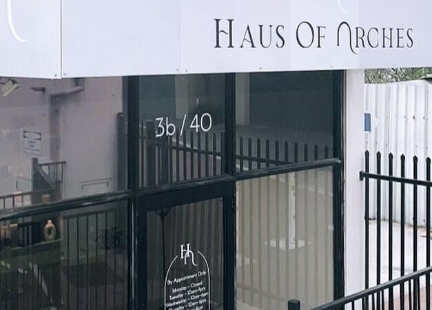 Front view of Haus of Arches in Bicton, Western Australia, AU, showcasing its stylish exterior design.