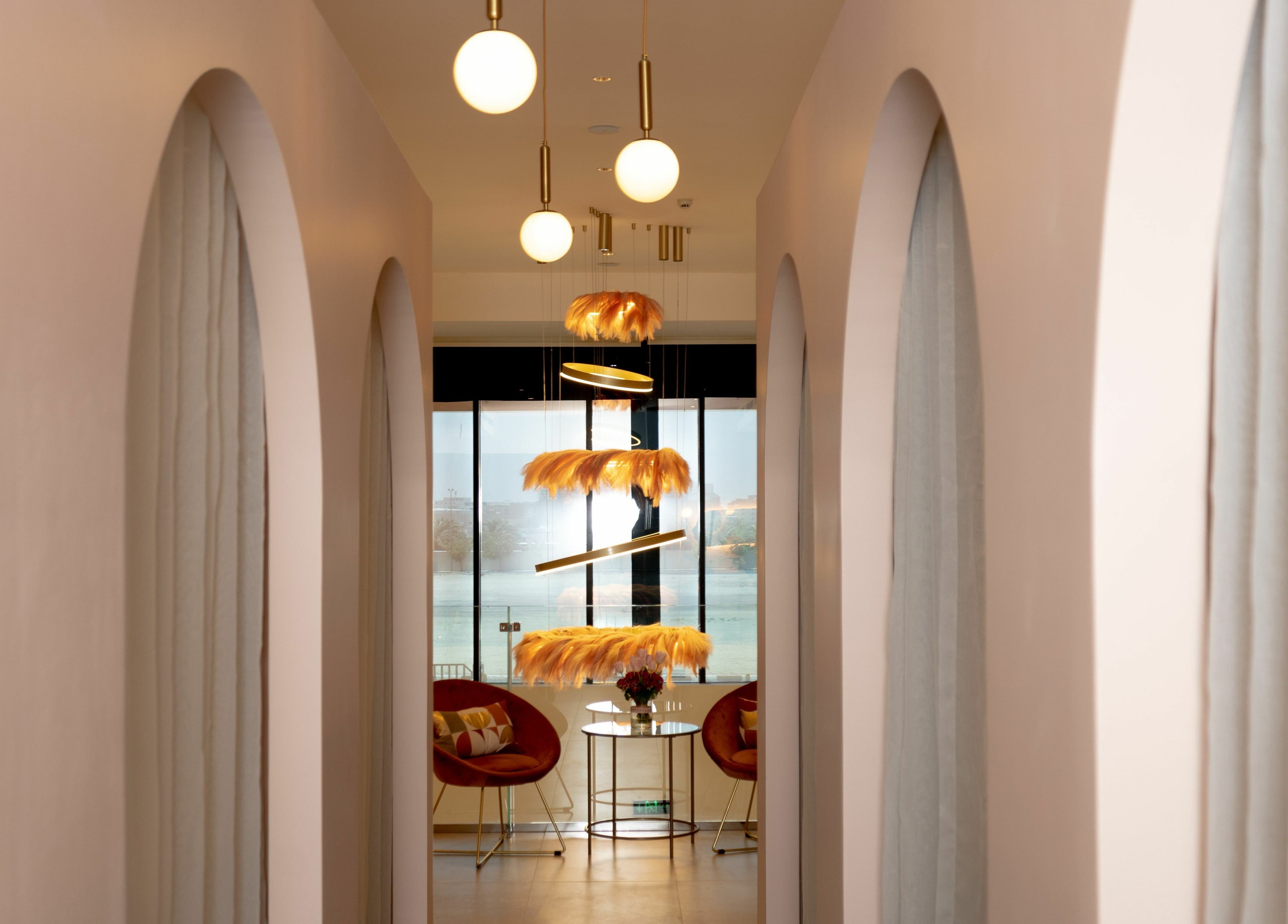 Stylish interior with elegant arches at N.Lashes Al Khobar, Al Khobar, Eastern Province, SA.