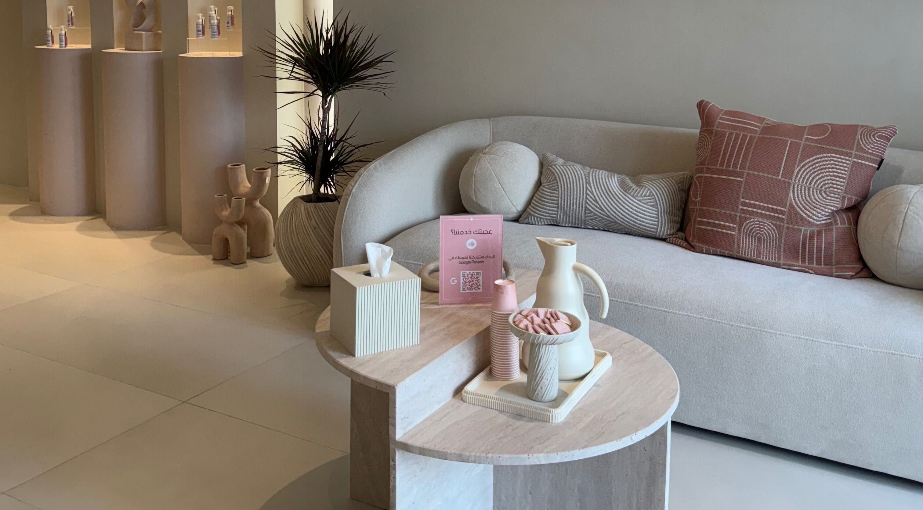 Elegant N.Lashes Riyadh Al-Olaya lounge with plush seating and decor, Riyadh, Riyadh Province, SA.