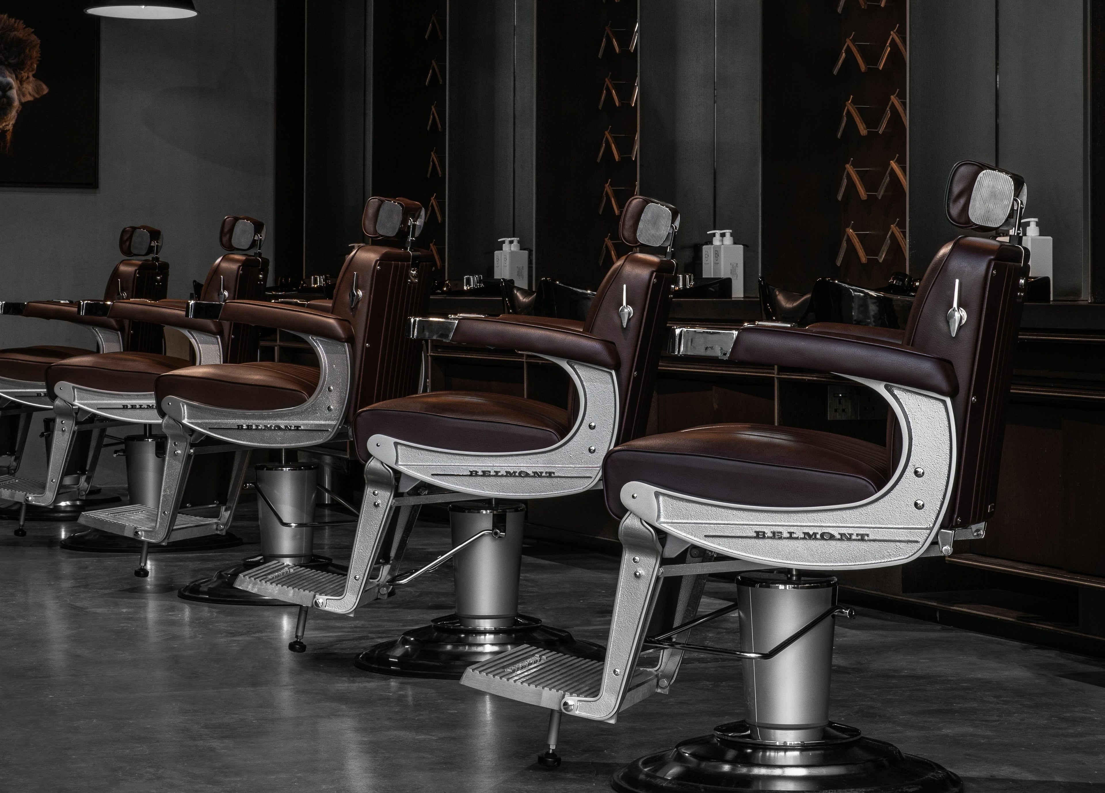 Luxurious barber chairs in Chaps & Co - Nojoud Mall, Riyadh, Riyadh Province, SA.