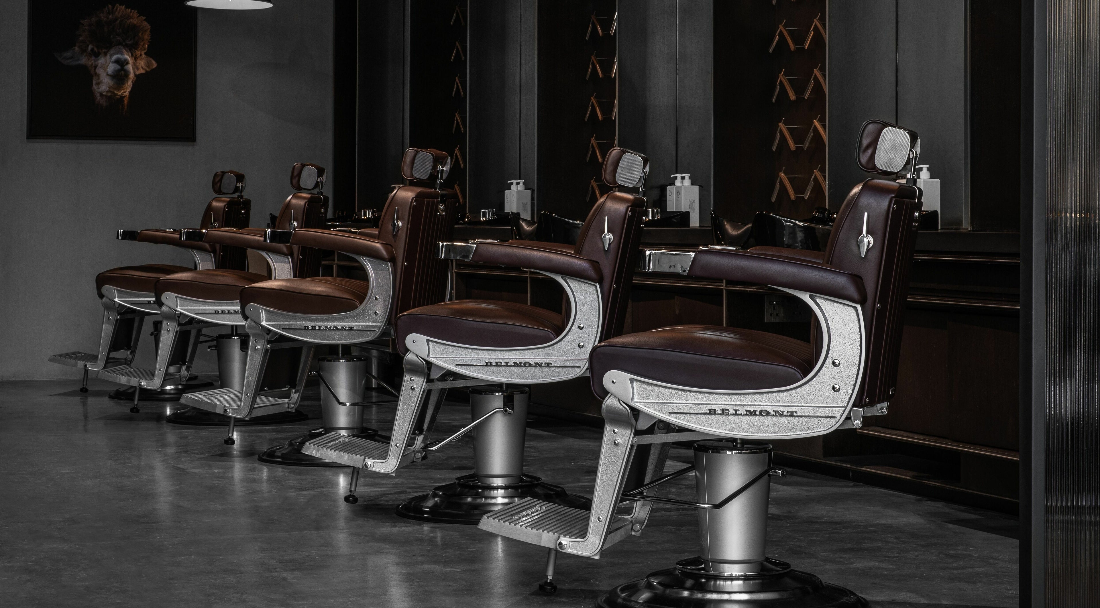 Luxurious barber chairs in Chaps & Co - Nojoud Mall, Riyadh, Riyadh Province, SA.