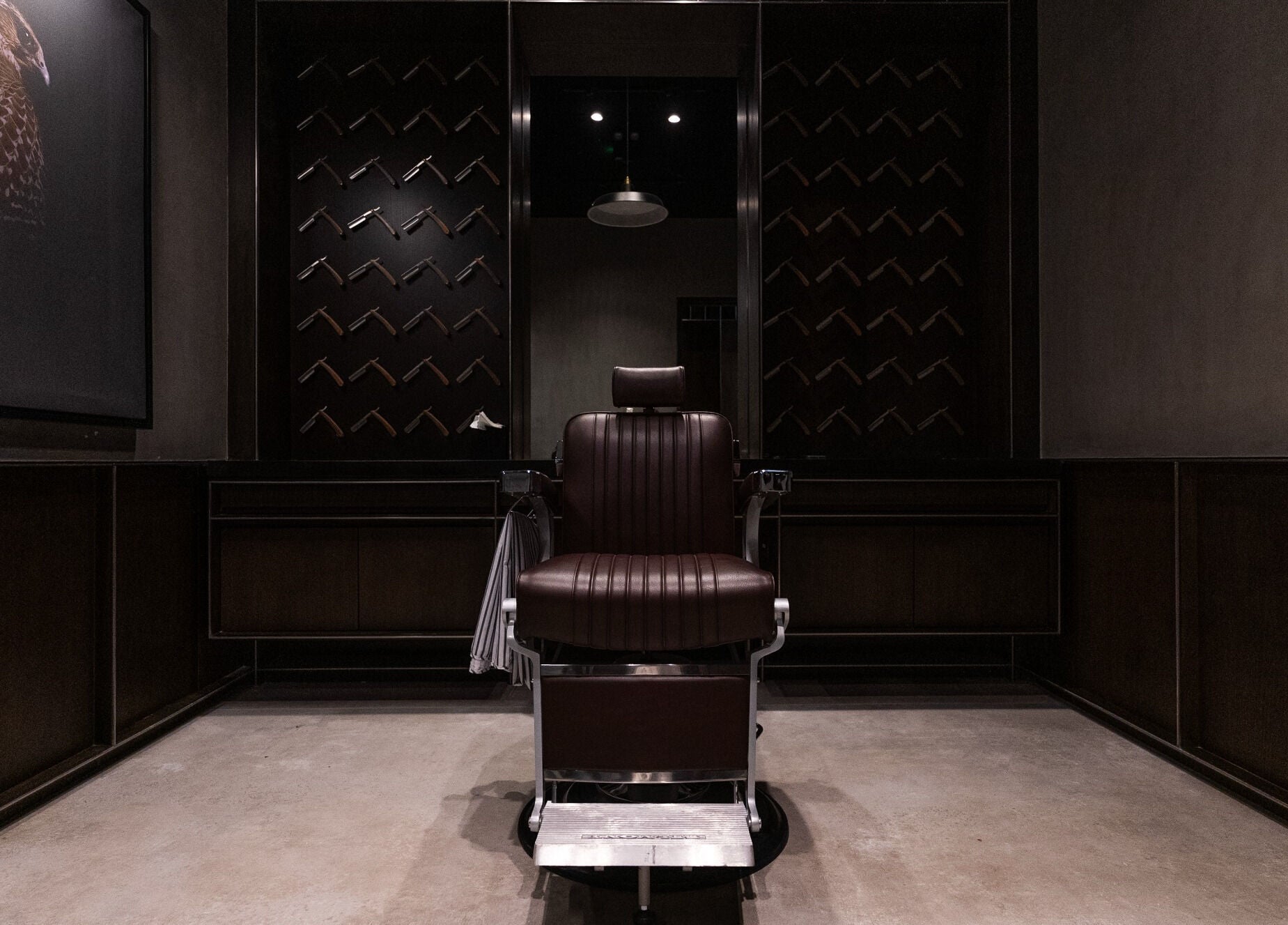 Chic barber chair at Chaps & Co - VIA Riyadh, located in Riyadh, Riyadh Province, SA, showcasing luxury ambiance.