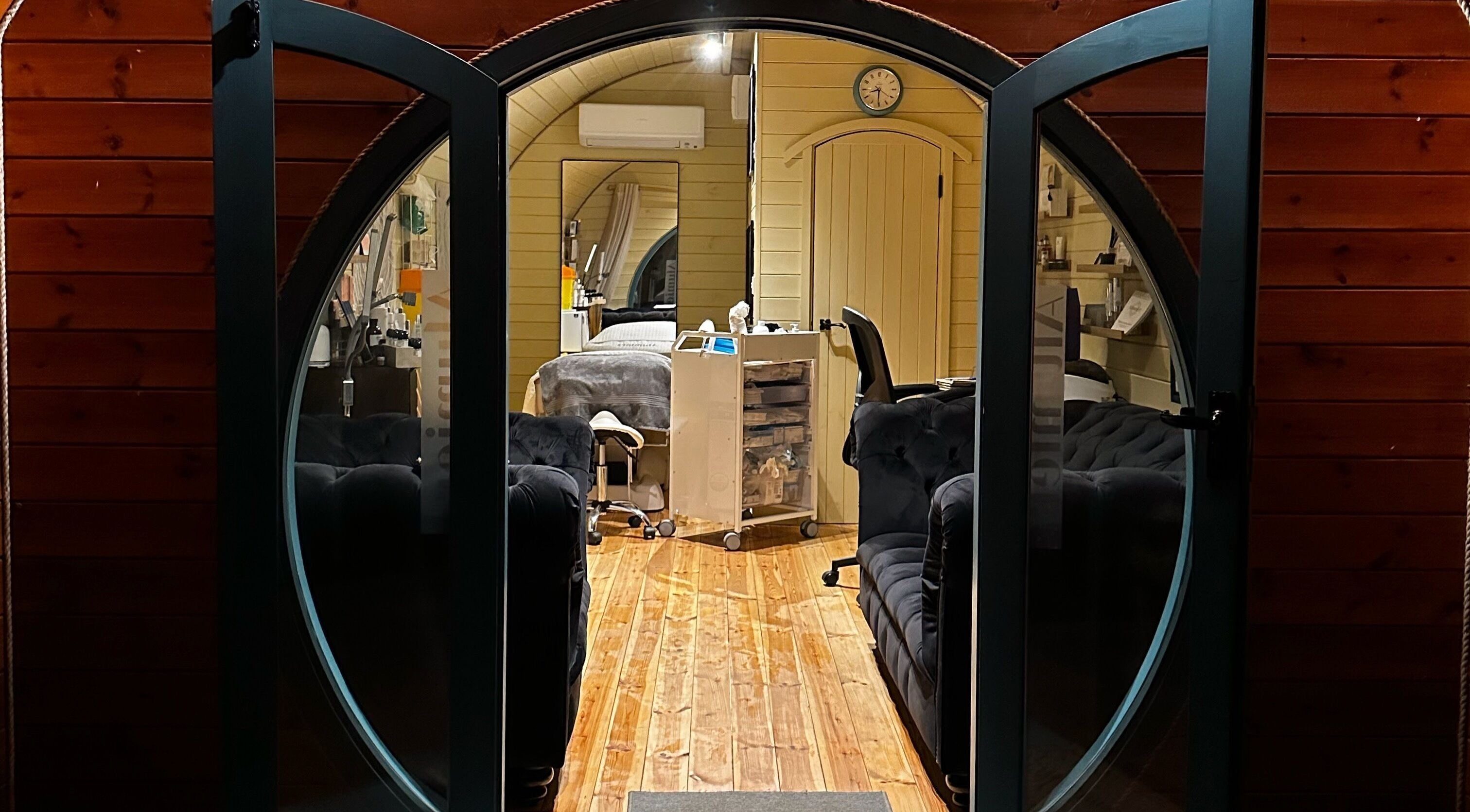 Entrance to a serene treatment room at Sophie Rae Medical, Dover, located in Guston, England, GB.