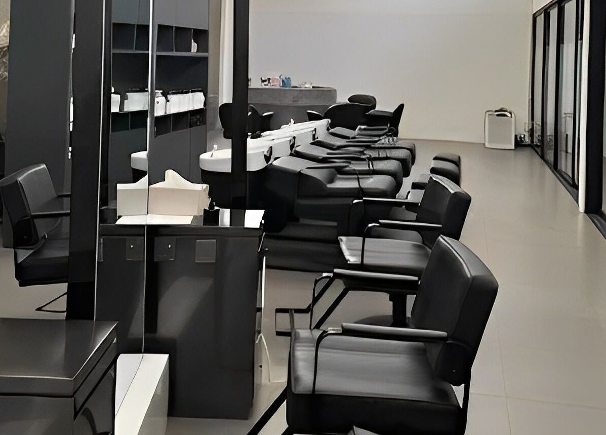 Modern salon interior with sleek chairs at Flow Beauty Lab, Bali, Bali, ID.