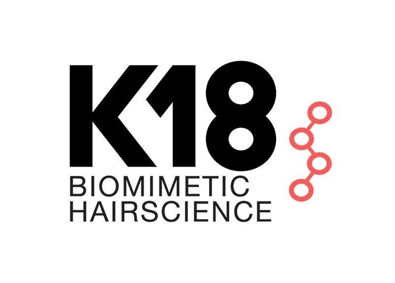K18 Biomimetic Hairscience logo at Clare Honeyman, Dunfermline, Scotland, GB.