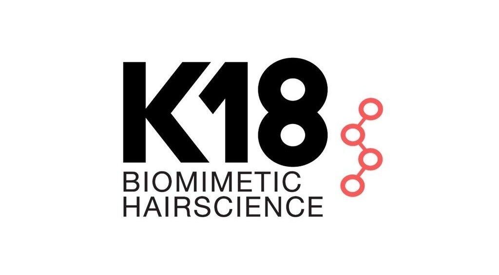 K18 Biomimetic Hairscience logo at Clare Honeyman, Dunfermline, Scotland, GB.