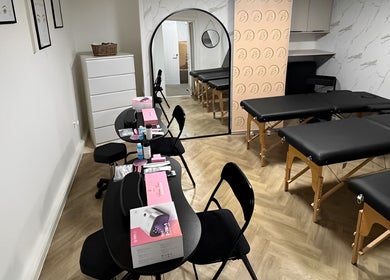 Elegant treatment space at BLUSH Market Weighton, Market Weighton, England, GB with massage tables and decor.