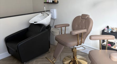 Modern salon setup at BLUSH Market Weighton, Market Weighton, England, GB with elegant chairs and wash station.
