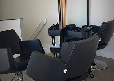 Modern salon chairs at BLUSH Market Weighton, Market Weighton, England, GB.