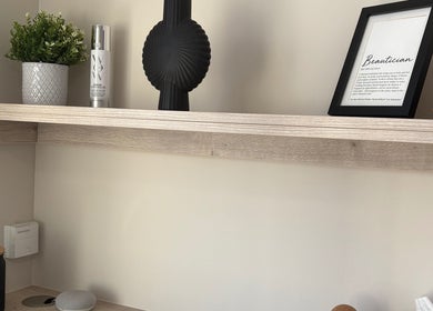 Elegant shelf decor at BLUSH Market Weighton, Market Weighton, England, GB, showcasing stylish beauty elements.