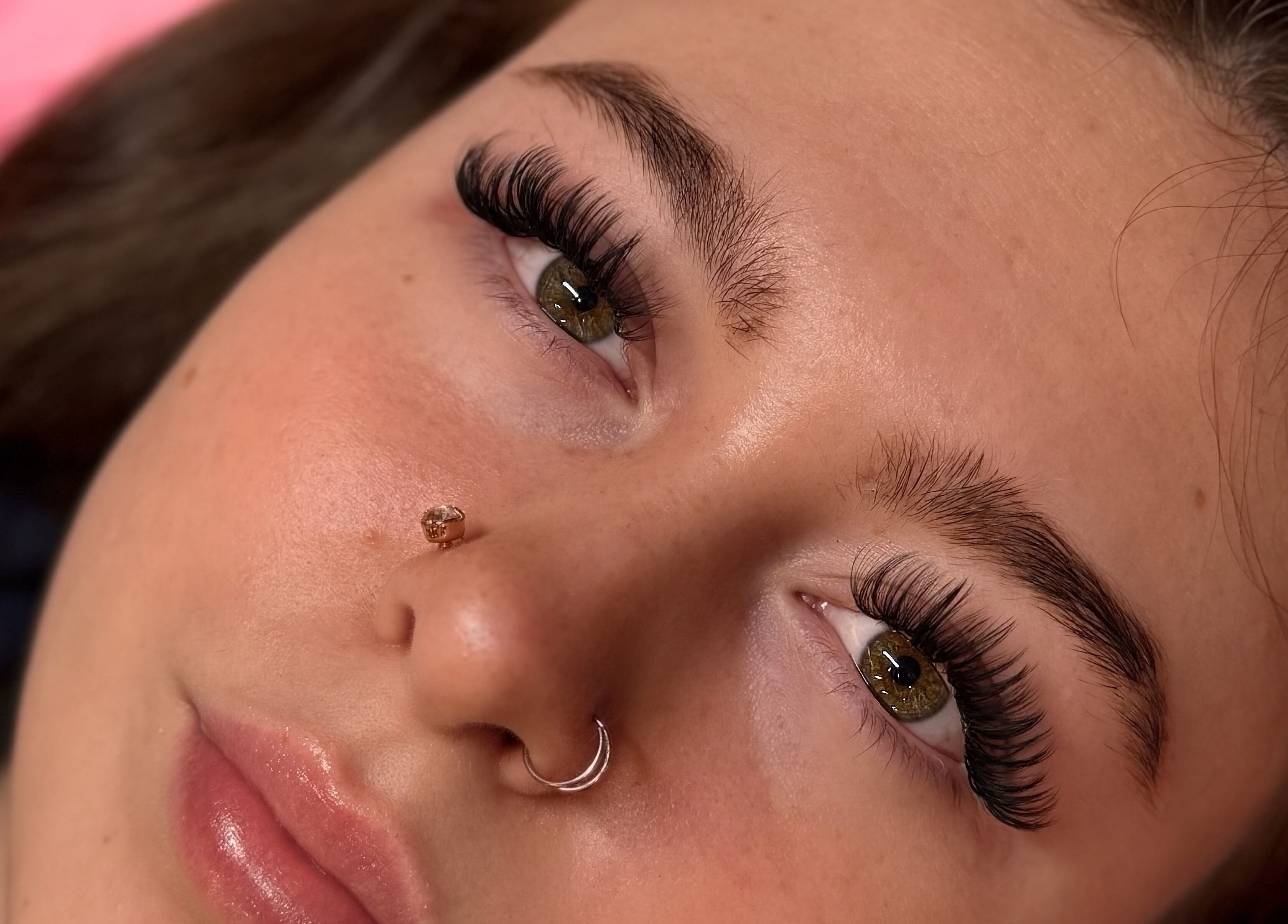 Close-up of elegant eyelash extensions at The Lash Bar, Holland-on-sea, England, GB.