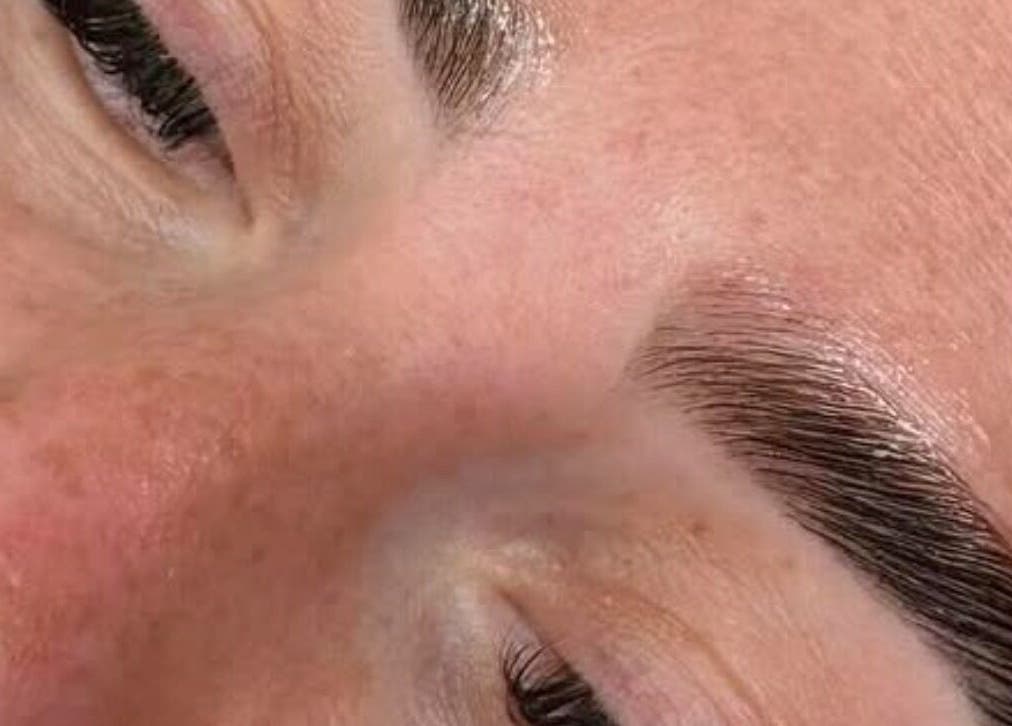 Close-up of perfectly shaped brows at The Lash Bar, Holland-on-Sea, England, GB.