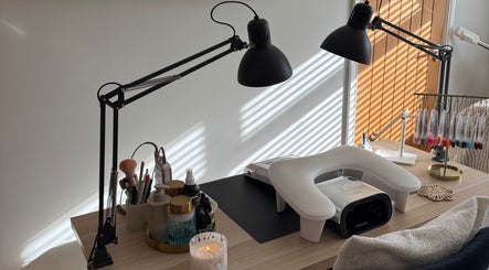 Modern nail care setup at Beauty Blooms By Abigail, Portsmouth, England, GB with natural lighting and tools.