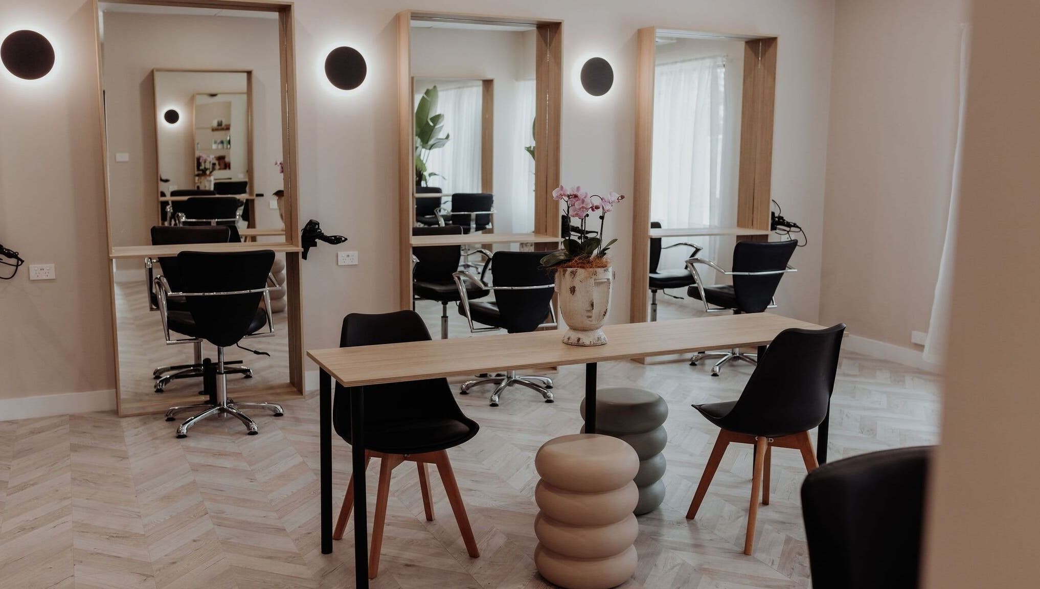 Chic salon chairs and mirrors at Soul Hair @ McGraths Hill, Mcgraths Hill, New South Wales, AU.