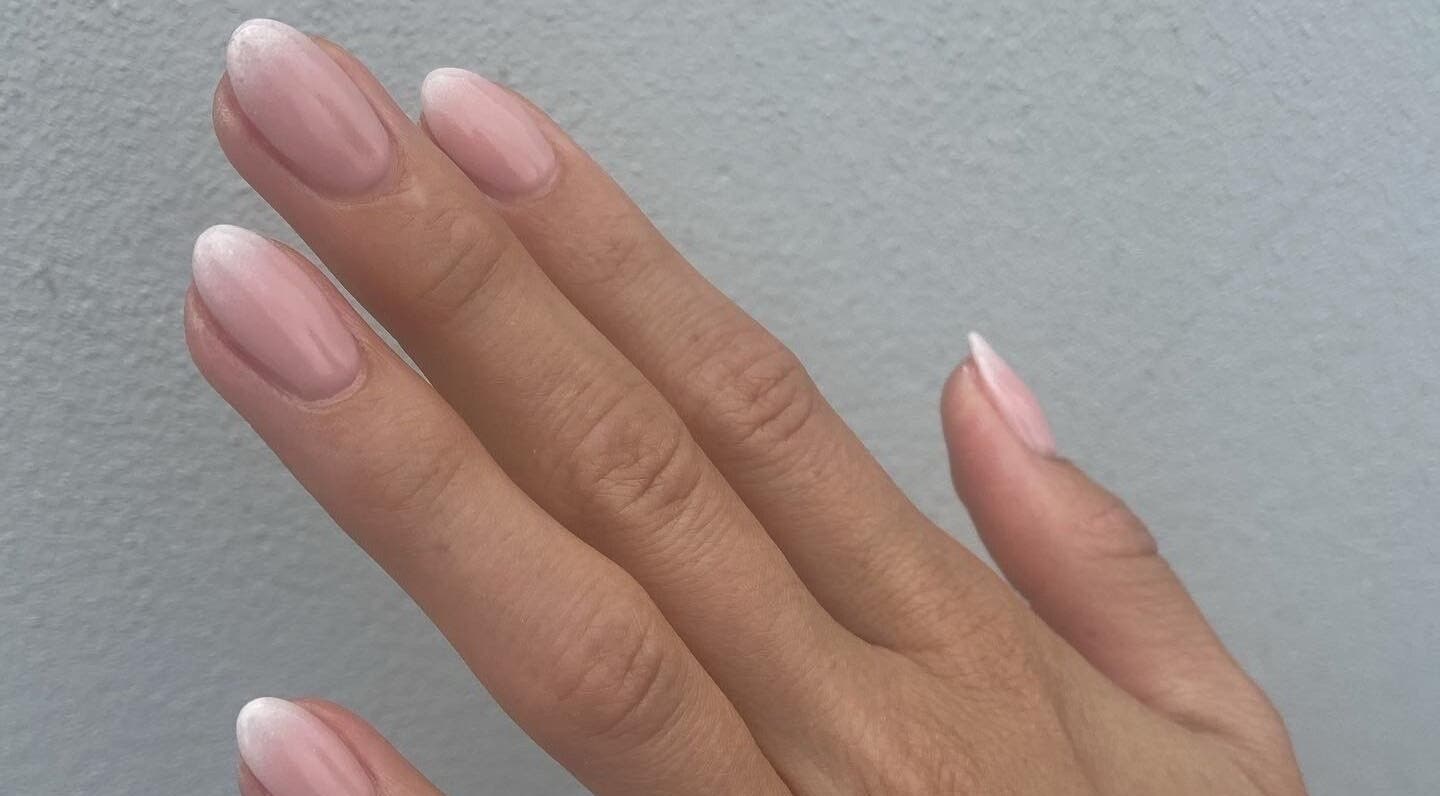 Close-up of elegant pastel nails at Mint Beauty, Coleraine, Northern Ireland, GB.