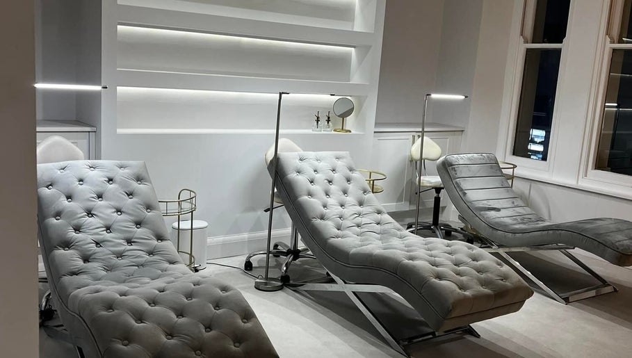 Luxurious lounge chairs at The Bella Lounge, Plymouth, England, GB, offering a tranquil and elegant ambiance.