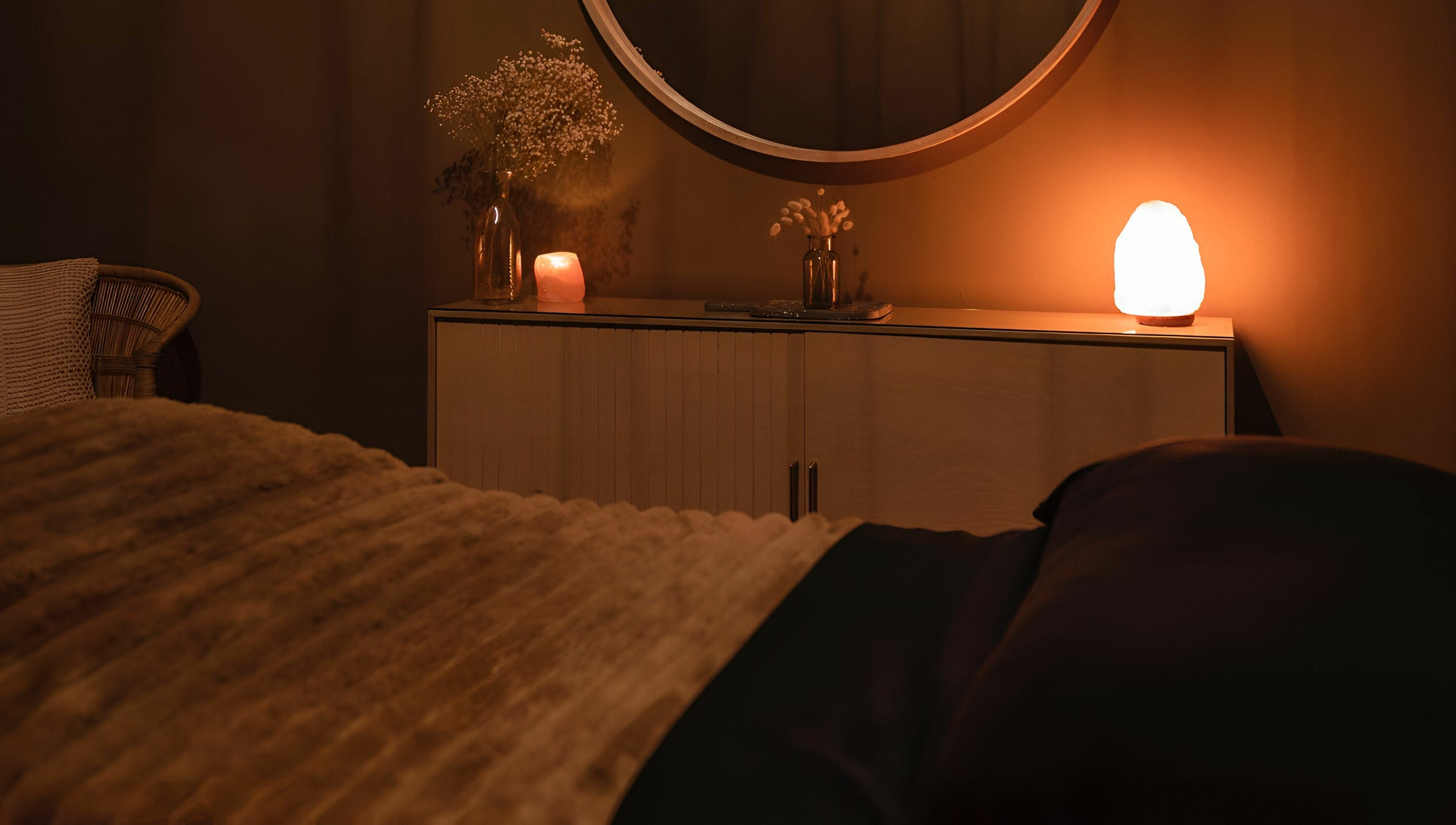 Relaxing wellness room with soft lighting at Artisan Skin, Cape Town, Western Cape, ZA.