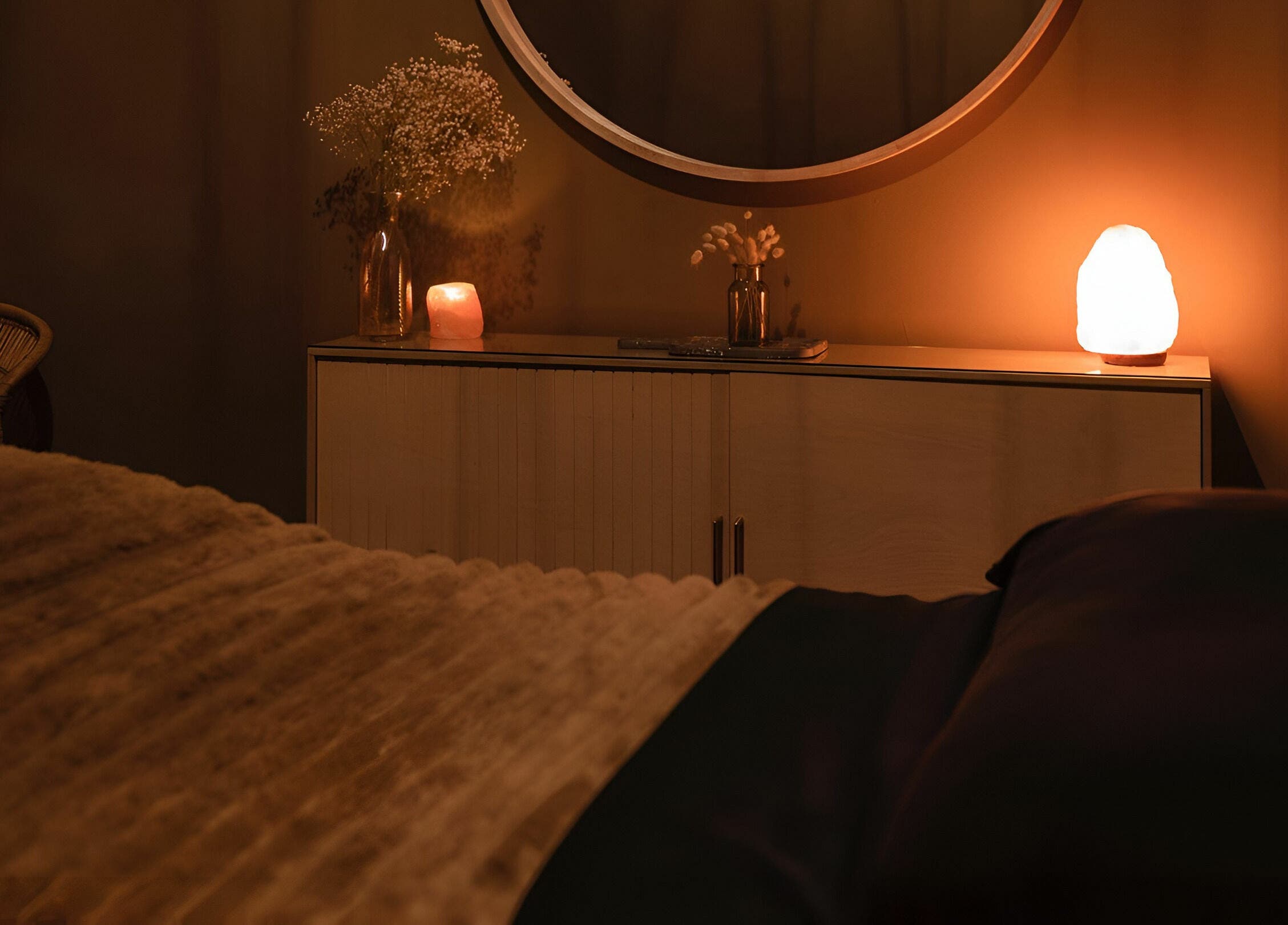 Relaxing wellness room with soft lighting at Artisan Skin, Cape Town, Western Cape, ZA.