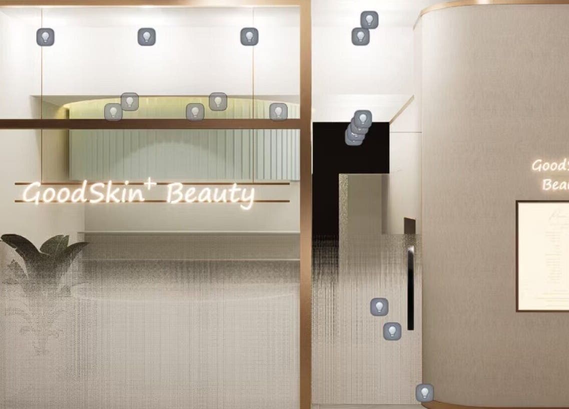 Front view of GoodSkin+ Beauty, a stylish venue in Brookvale, New South Wales, AU with illuminated signage.