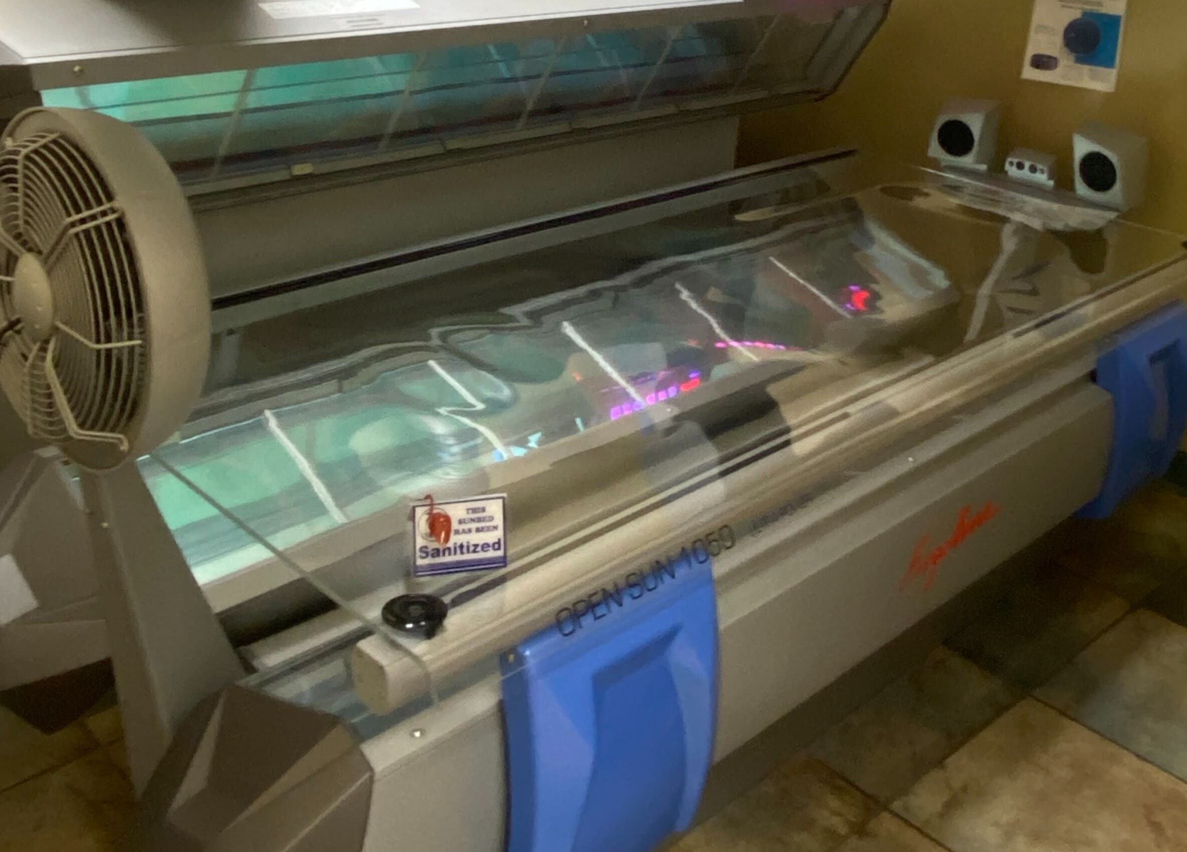 Luxurious tanning bed at Solar Image, Lufkin, Texas, US offering premium wellness services.