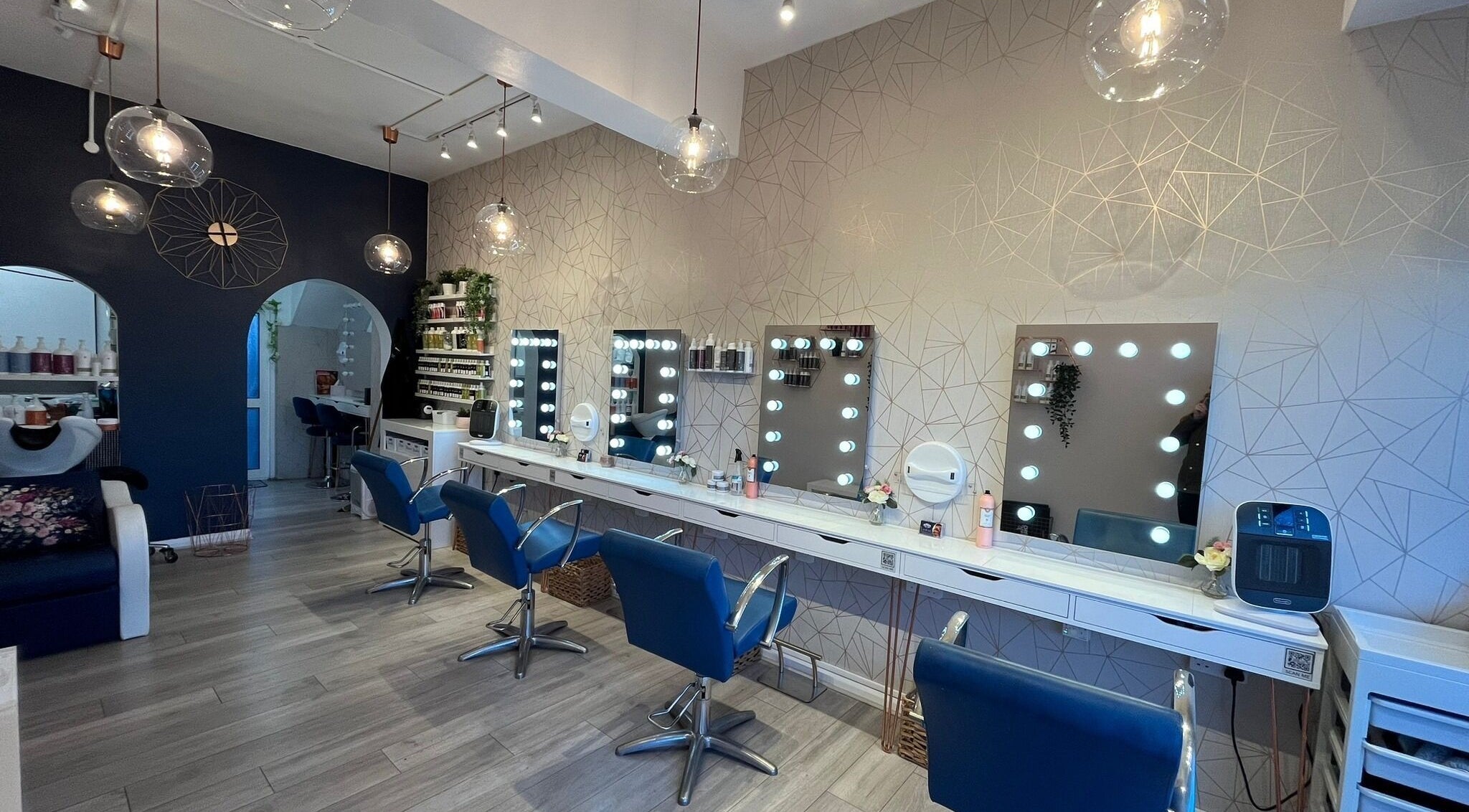 Chic salon interior at Toni Todd Boutique. Hair & Makeup Studio, East Preston, England, GB, featuring modern decor.