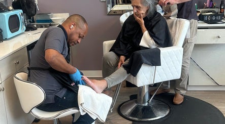 A relaxing pedicure at Macx Salon at Indigo Hall, Charleston, South Carolina, US.