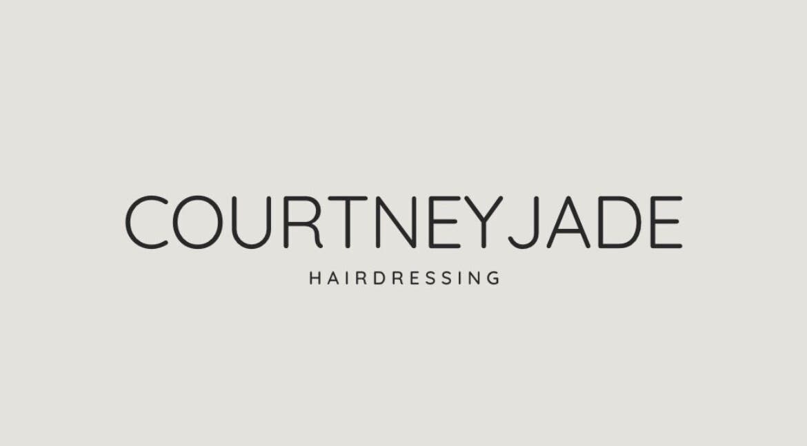 Courtneyjade Hairdressing logo on a white background, Clifton, England, GB.