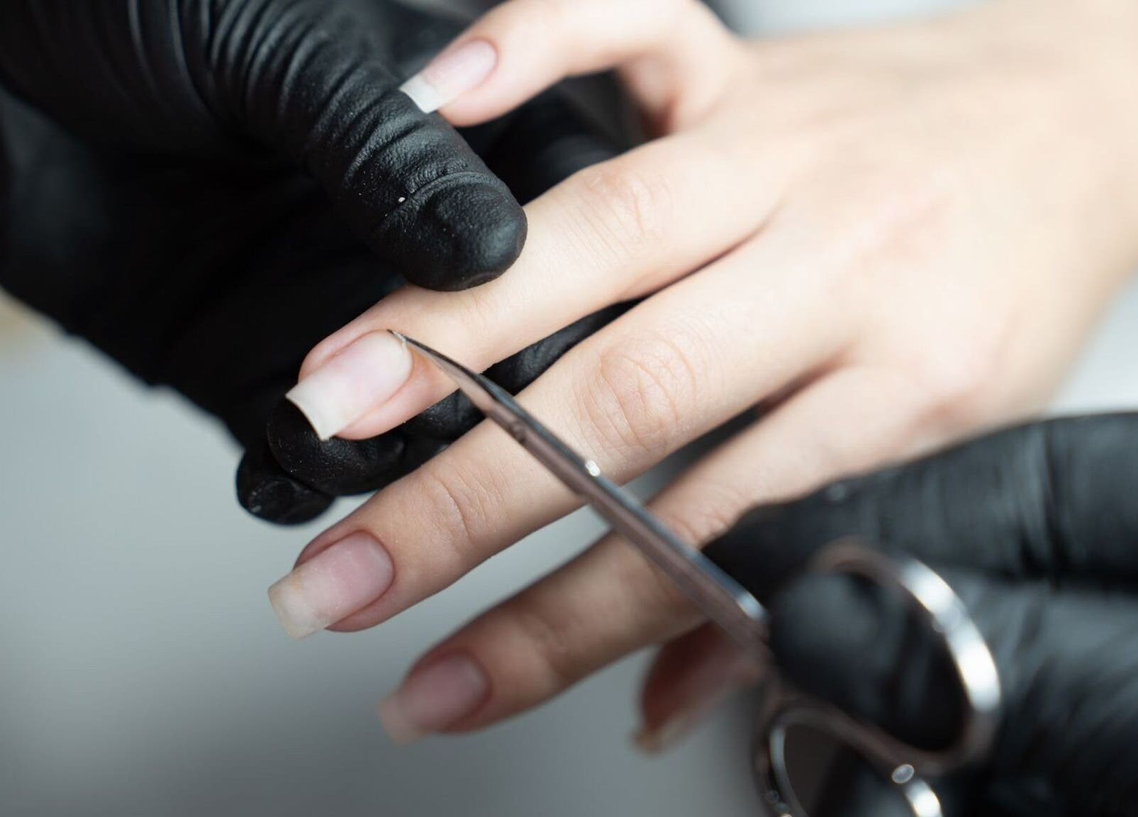 Manicure in progress at Oxygen Beauty London, London, England, GB.
