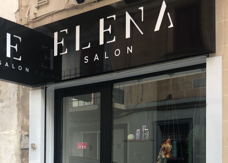Front view of Elena Salon Sliema in Sliema, MT featuring a modern sign and entrance.