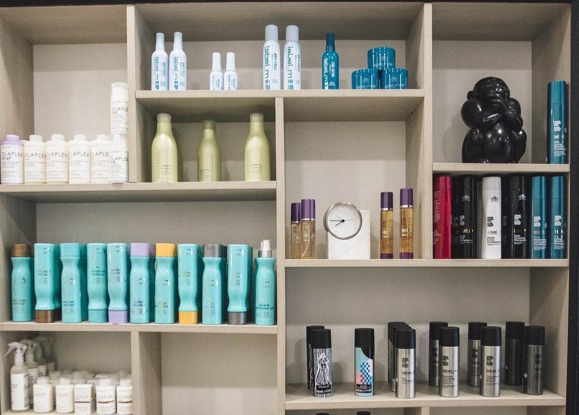 Premium beauty products on display at Elena Salon Sliema, showcasing diverse offerings in Sliema, MT.