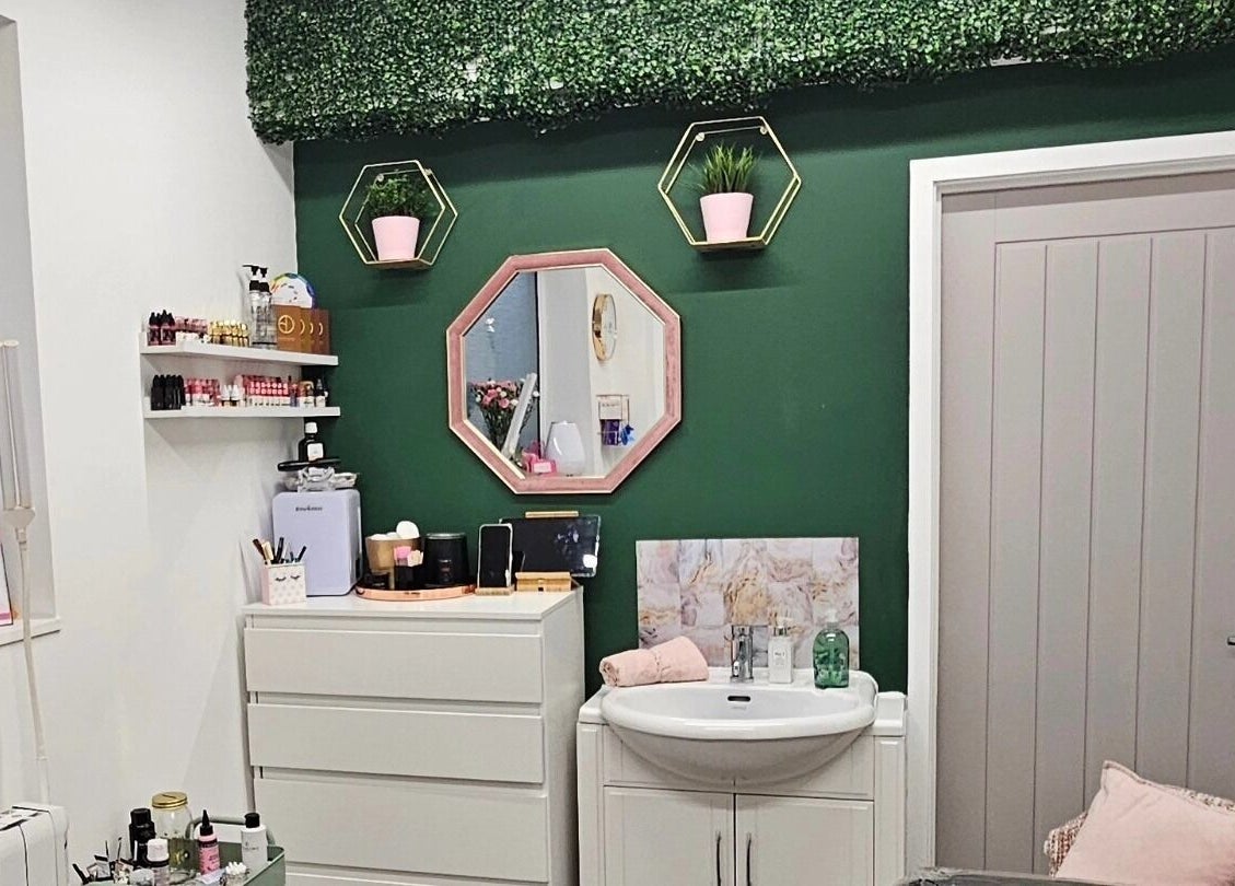 Modern beauty room at Be Beau With Grace, Rochdale, England, GB features chic decor and a lush wall accent.