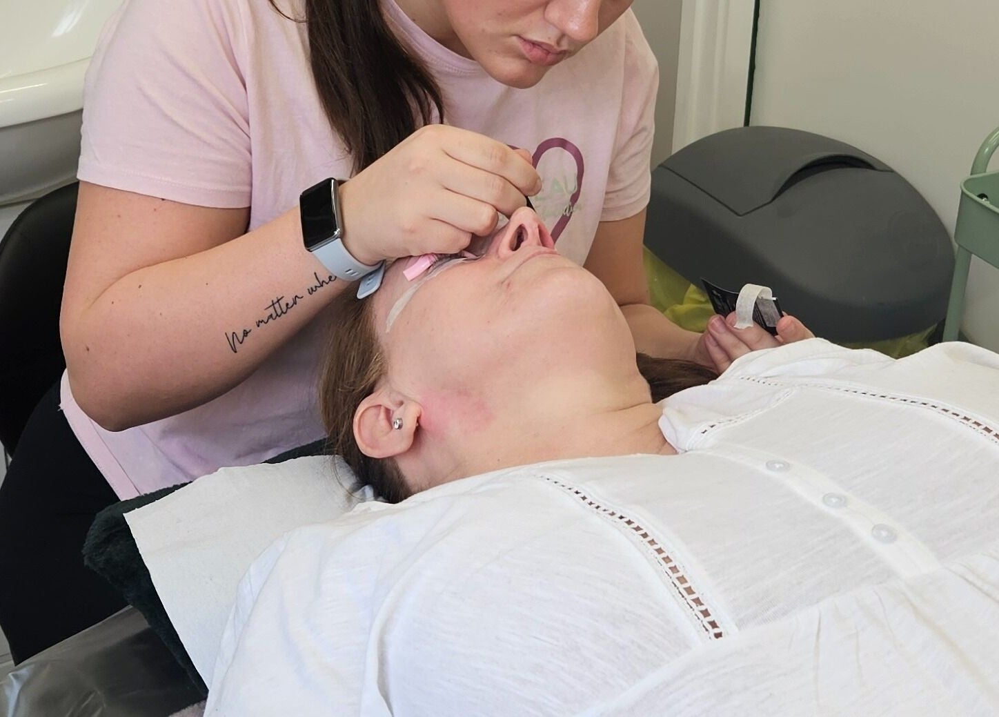 Eyelash extension application at Be Beau With Grace, Rochdale, England, GB showcasing professional beauty service.