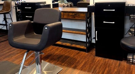 Sleek salon chair at Beauty Depot Salon in Blue Ridge, Georgia, US, highlighting modern interior.